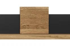 Wandboard mit Glas 140cm 'Boston ' Wildeiche geölt & Glas anthrazit