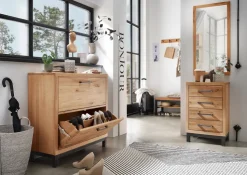 Wandgarderobe 90cm 'Lima' Kernbuche massiv