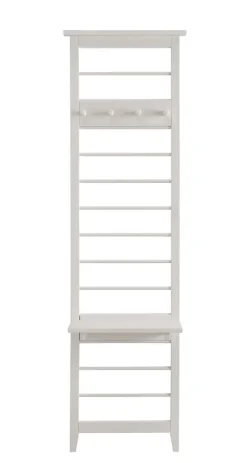 Wandgarderobe mit Haken und Ablage 'Jana' Kiefer weiß