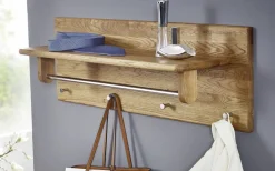 Wandgarderobe 81x30cm 'Bayreuth' Wildeiche massiv