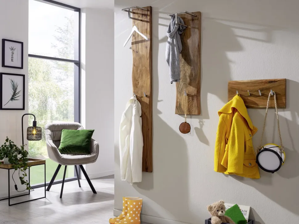 Wandgarderobe 25x85cm 'Forest' Akazie massiv