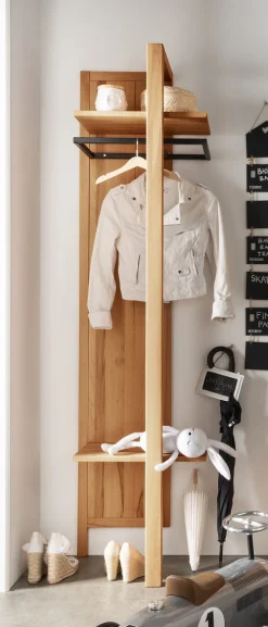 Wandgarderobe 60x200cm 'Lima' Kernbuche massiv