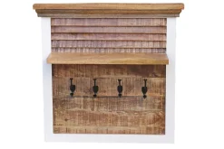 Wandgarderobe 80x80cm 'Nizza' Mango weiß natur