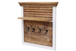 Wandgarderobe 80x80cm 'Nizza' Mango weiß natur