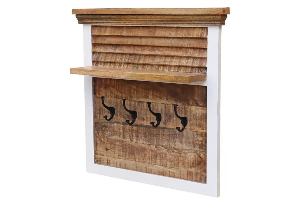 Wandgarderobe 80x80cm 'Nizza' Mango weiß natur