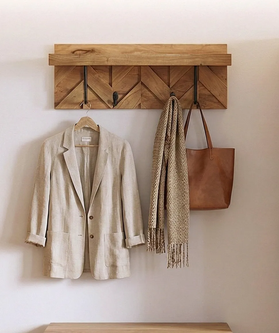 Wandgarderobe 81x30 'Ontario' Akazie massiv