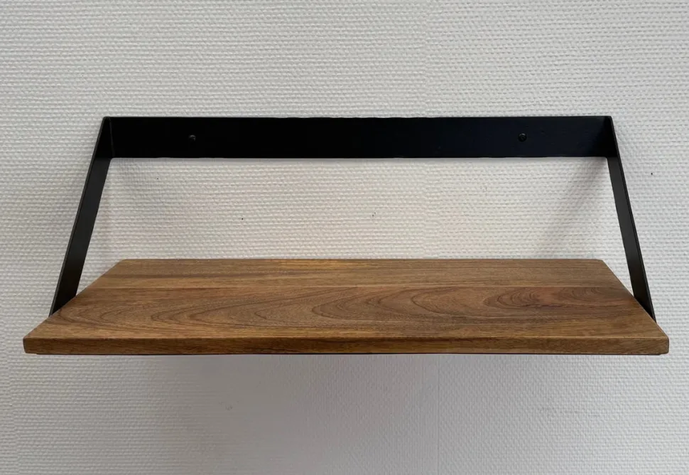 Wandregal 80cm "Bari" Mangoholz & Eisen schwarz
