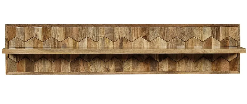 Wandregal 140cm 'Kalani' Mango massiv natur lackiert