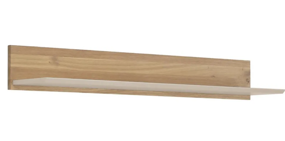 Wandregal 140cm 'Locarno' Wildeiche massiv & MDF creme
