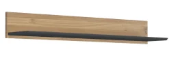 Wandregal 140cm 'Locarno' Wildeiche massiv & MDF anthrazit