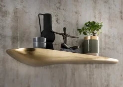 Wandregal 111cm "Stone" Alu bronzegold