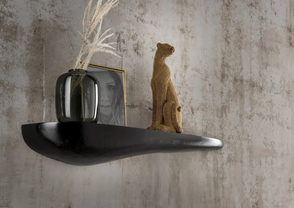 Wandregal 75cm "Stone" Alu schwarz