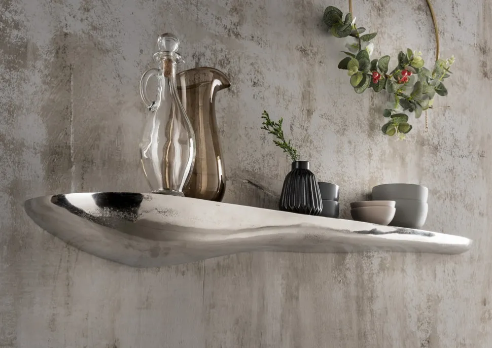 Wandregal 111cm "Stone" Alu vernickelt