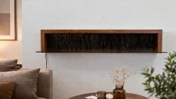 Wandregal inkl.Beleuchtung 145cm 'Sadar' Akazie massiv