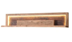 Wandregal inkl.Beleuchtung 118cm 'Hunter' Akazie massiv