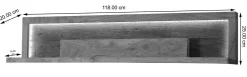 Wandregal inkl.Beleuchtung 118cm 'Hunter' Akazie massiv