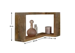 Wandregal I 50x30cm 'Railroad' Mango massiv