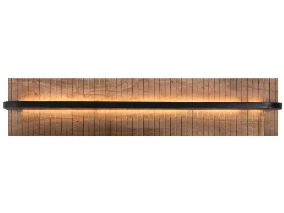Wandregal mit Beleuchtung 118cm 'Atlantic' Akazie massiv