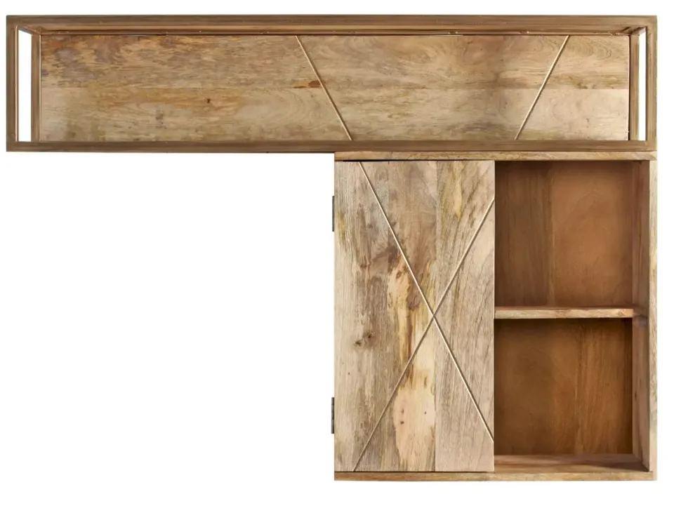 Wandregal 120x85cm 'Houston' Mango natur & goldfarbig