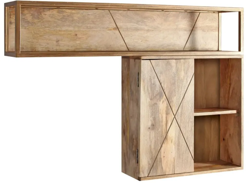 Wandregal 120x85cm 'Houston' Mango natur & goldfarbig