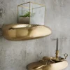 Wandregal 43x19cm "Stone" Alu bronzegold