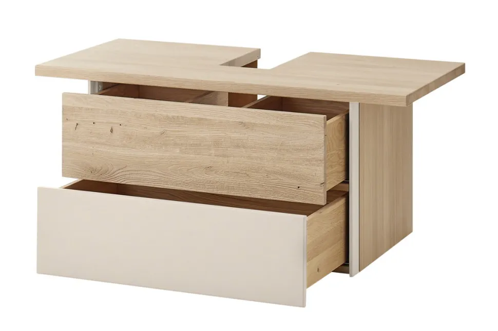 Waschbeckenunterschrank 105cm 'Avallon' Wildeiche geölt & creme
