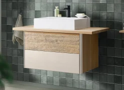 Waschbeckenunterschrank 105cm 'Avallon' Wildeiche geölt & creme