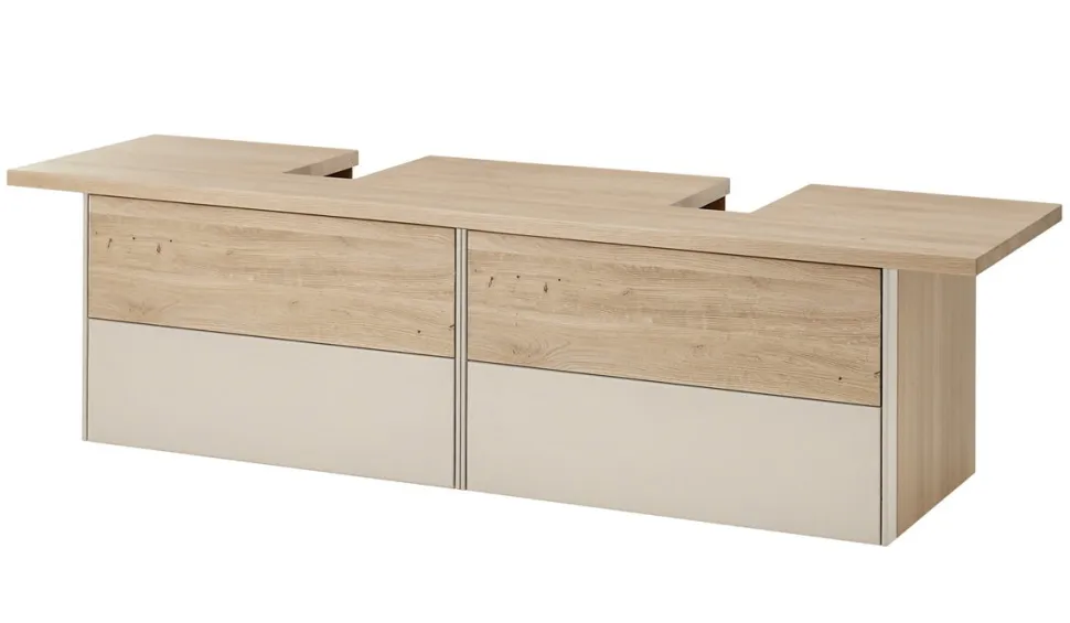 Waschbeckenunterschrank 140cm 'Avallon' Wildeiche geölt & creme