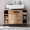 Waschbeckenunterschrank 80x60cm 'Hudson' Sheesham gebeizt