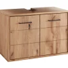 Waschbeckenunterschrank 70x60cm 'Orlando' Wildeiche massiv geölt hängend & stehend