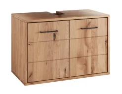 Waschbeckenunterschrank 70x60cm 'Orlando' Wildeiche massiv geölt hängend & stehend