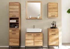 Waschbeckenunterschrank 68x60cm 'Albany' Akazie massiv lackiert