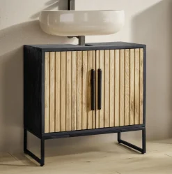 Waschbeckenunterschrank 60x60cm 'Namibia' Eiche & Mango schwarz