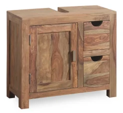 Waschbeckenunterschrank 70x60cm 'Oxford' Sheesham massiv Tür & 2 SK