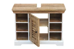 Waschbeckenunterschrank 80x60cm 'Nizza' Mango weiß natur