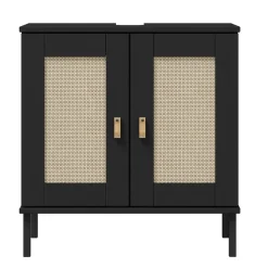 Waschbeckenunterschrank 62x65cm 'Seattle' Kiefer massiv schwarz