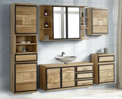 Waschbeckenunterschrank 108x64cm 'Timbero' Eiche massiv hängend oder stehend