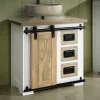 Waschbeckenunterschrank 68x64cm 'Slyder' Mango weiß & natur