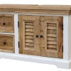 Waschbeckenunterschrank 100x60cm 'Nizza' Mango weiß natur 2Türen