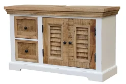 Waschbeckenunterschrank 100x60cm 'Nizza' Mango weiß natur 2Türen