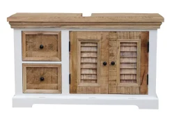 Waschbeckenunterschrank 100x60cm 'Nizza' Mango weiß natur 2Türen