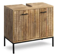 Waschbeckenunterschrank 60x60cm 'Life' Mango & Metall schwarz
