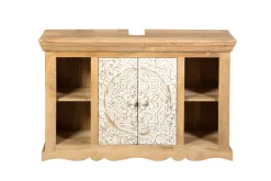Waschbeckenunterschrank 107x68cm 'Tibet' Mango natur & weiß antik
