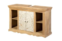 Waschbeckenunterschrank 107x68cm 'Tibet' Mango natur & weiß antik