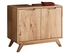 Waschbeckenunterschrank 70x60cm 'Memphis' Wildeiche massiv geölt hängend & stehend