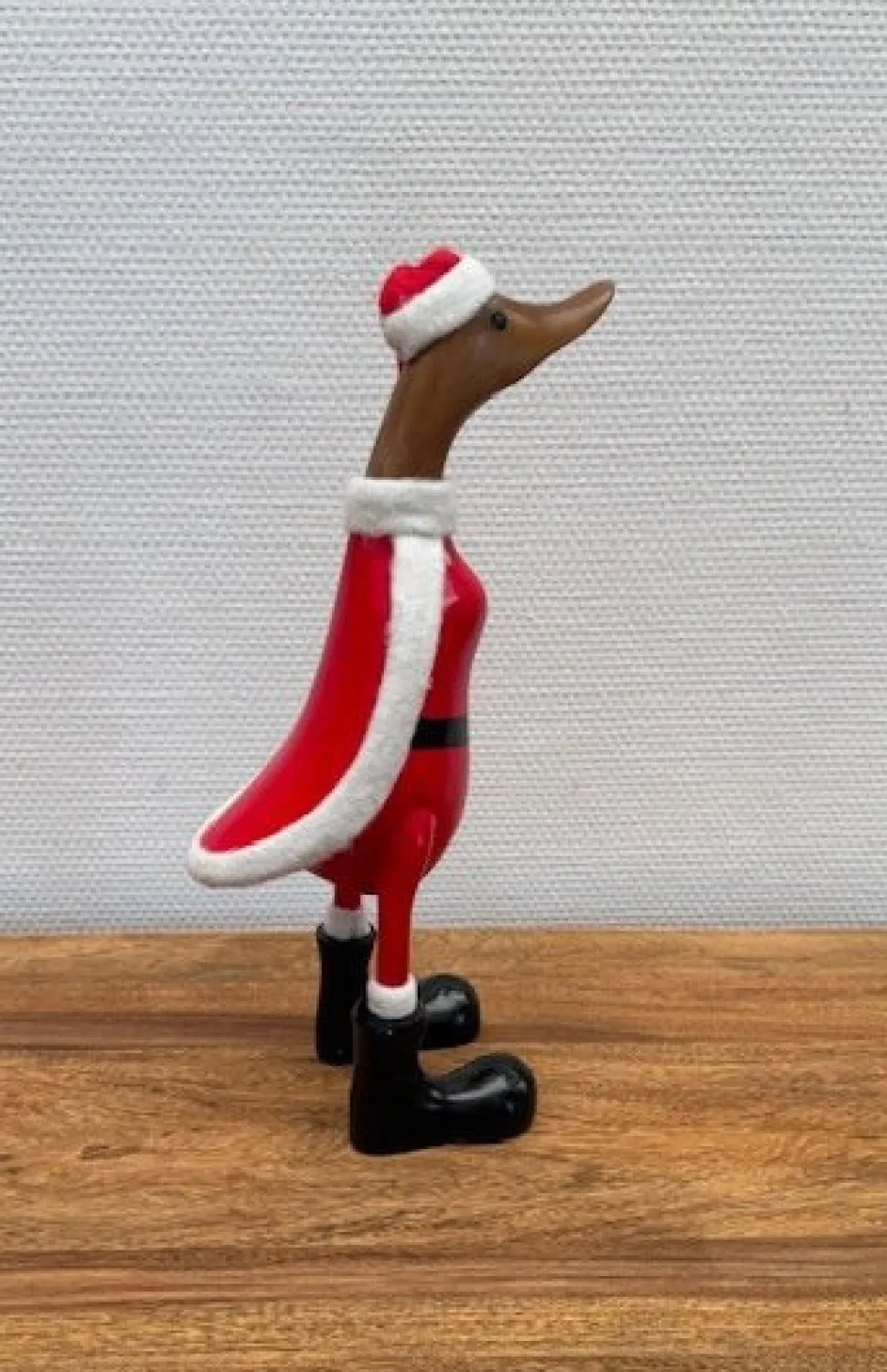 Weihnachts-Ente 35cm "Ente" Teakholz & Bambus