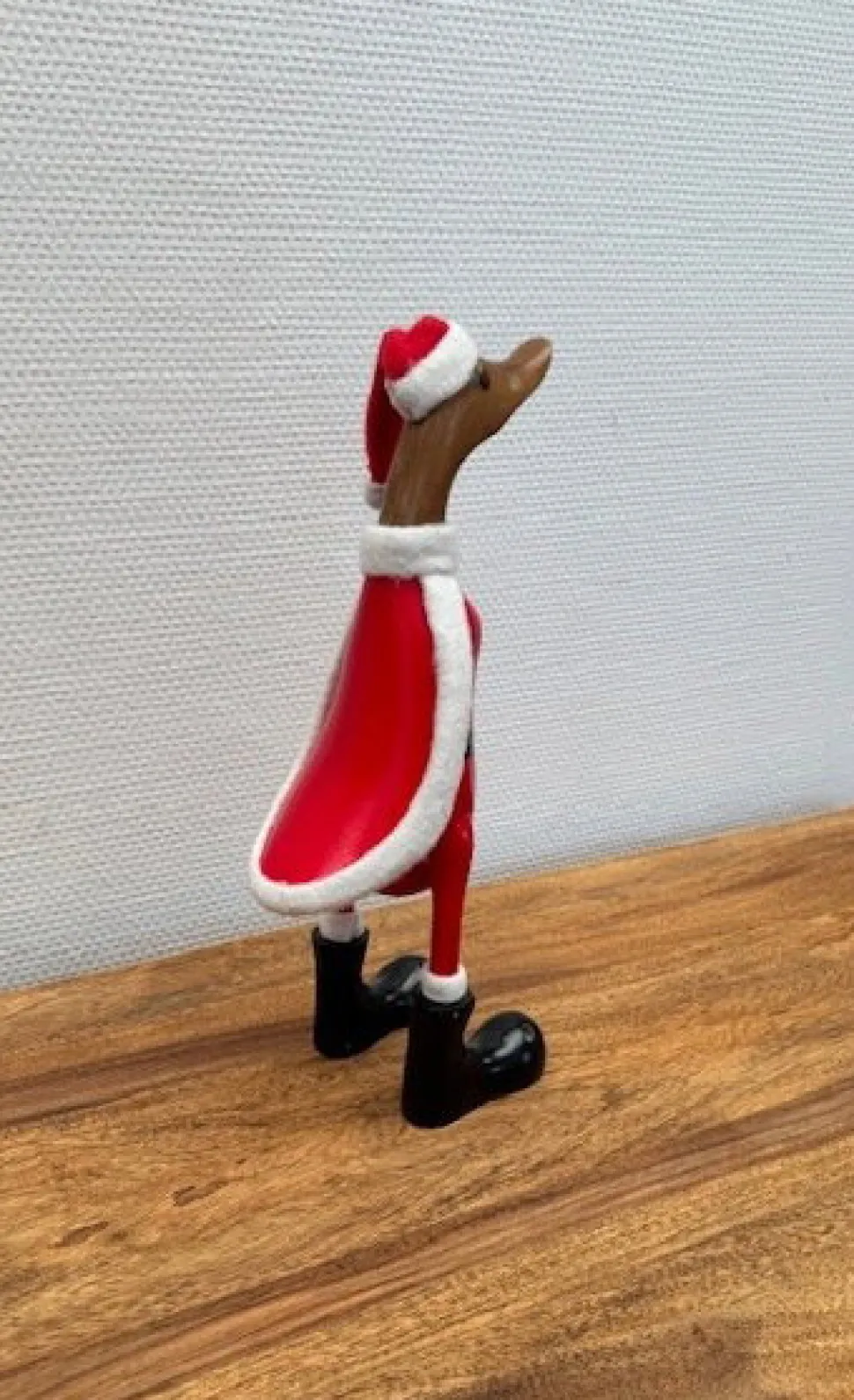 Weihnachts-Ente 35cm "Ente" Teakholz & Bambus