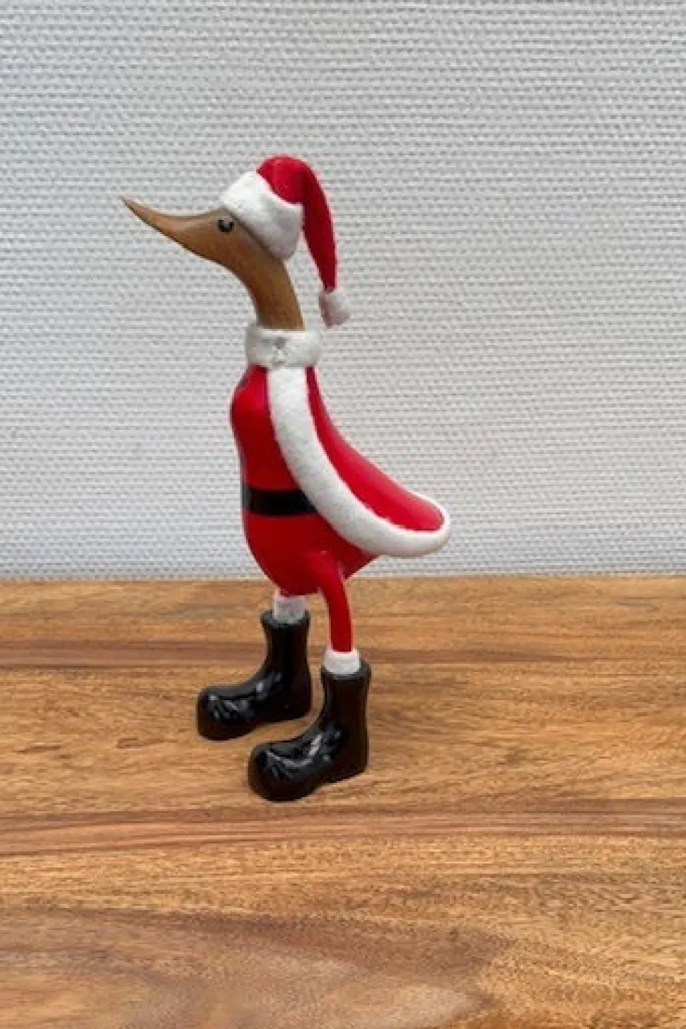Weihnachts-Ente 25cm "Ente" Teakholz & Bambus