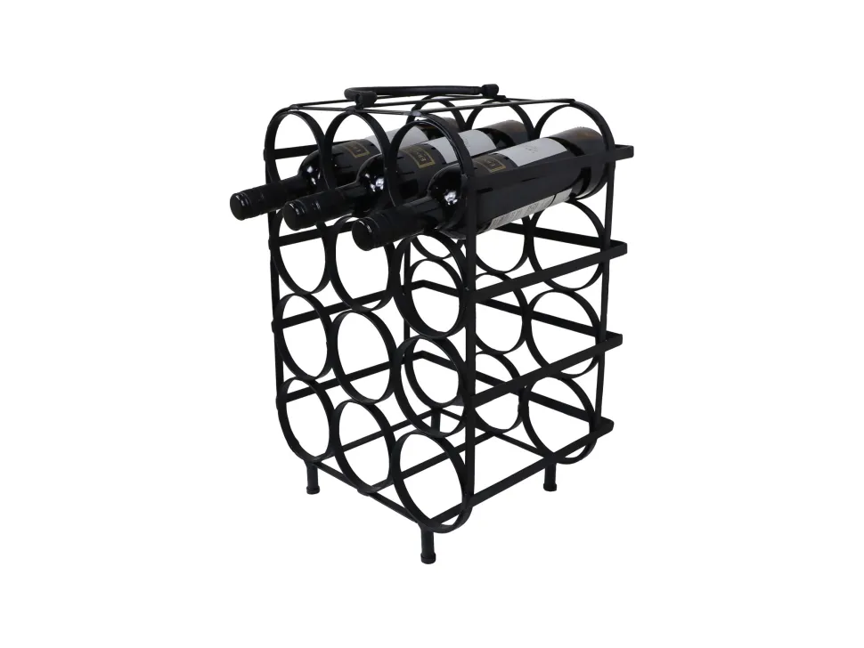 Weinregal 12 Flaschen 50x35cm "Arvine" Metall schwarz