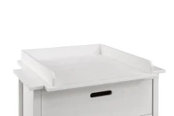 Wickelkommode 91cm mit Aufsatz "Maja" Kiefer massiv weiß lackiert